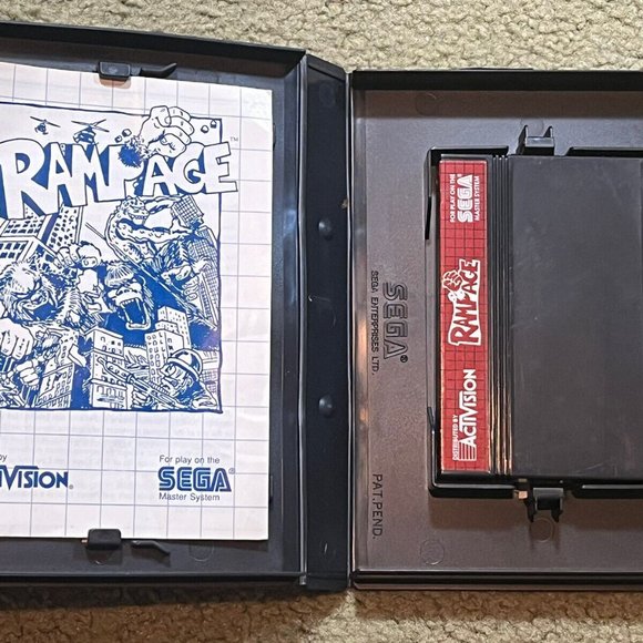 Cased Sega Master System game 1986 “Rampage” W/ Manual 8-bit Activision - Picture 3 of 3